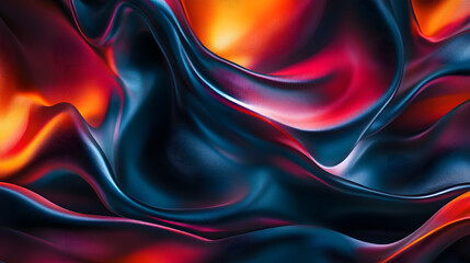 Obraz premium A vibrant mix of deep reds and blues creates a fluid, abstract texture, evoking a sense of movement and energy.