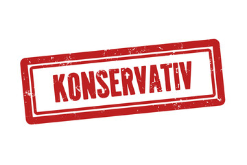 konservativ (conservative) - A red stamp, isolated on white background. © lhphotos