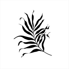Clean Botanical Emblem. Crisp black leaf illustration with minimalist elegance, ideal as a nature emblem, logo element, or tattoo design.