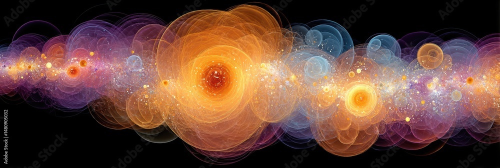 Poster Exploring Subatomic Particles and Molecules Through Vibrant Quantum Visualization