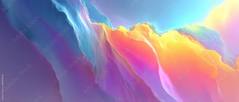 Aufkleber abstract pastel gradient background with flowing shapes and vibrant colors creating a dreamy and eth