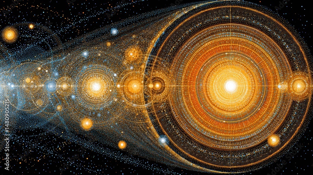 Aufkleber Journey Into the Quantum World Exploring the Visualization of Subatomic Particles and Molecules