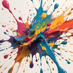 Fototapeta premium Vibrant Burst of Color An Abstract Paint Explosion