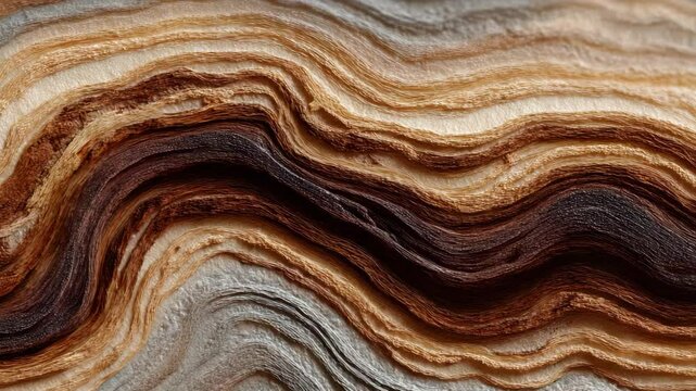 A detailed close-up of abstract wood grain patterns, highlighting the natural curves and layers that depict the timeless beauty of wood as a fundamental material.