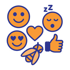 happy emoji with heart