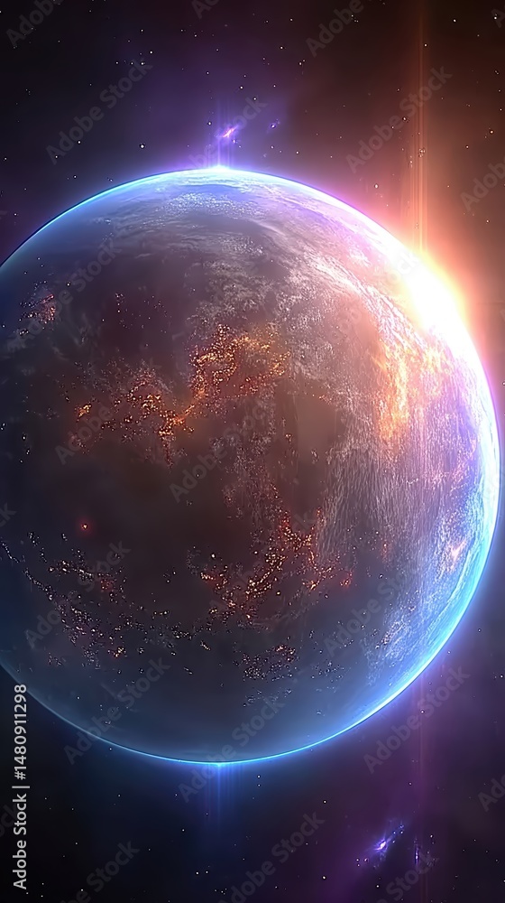 Poster exploring global innovation and technology entrepreneurship in a futuristic universe