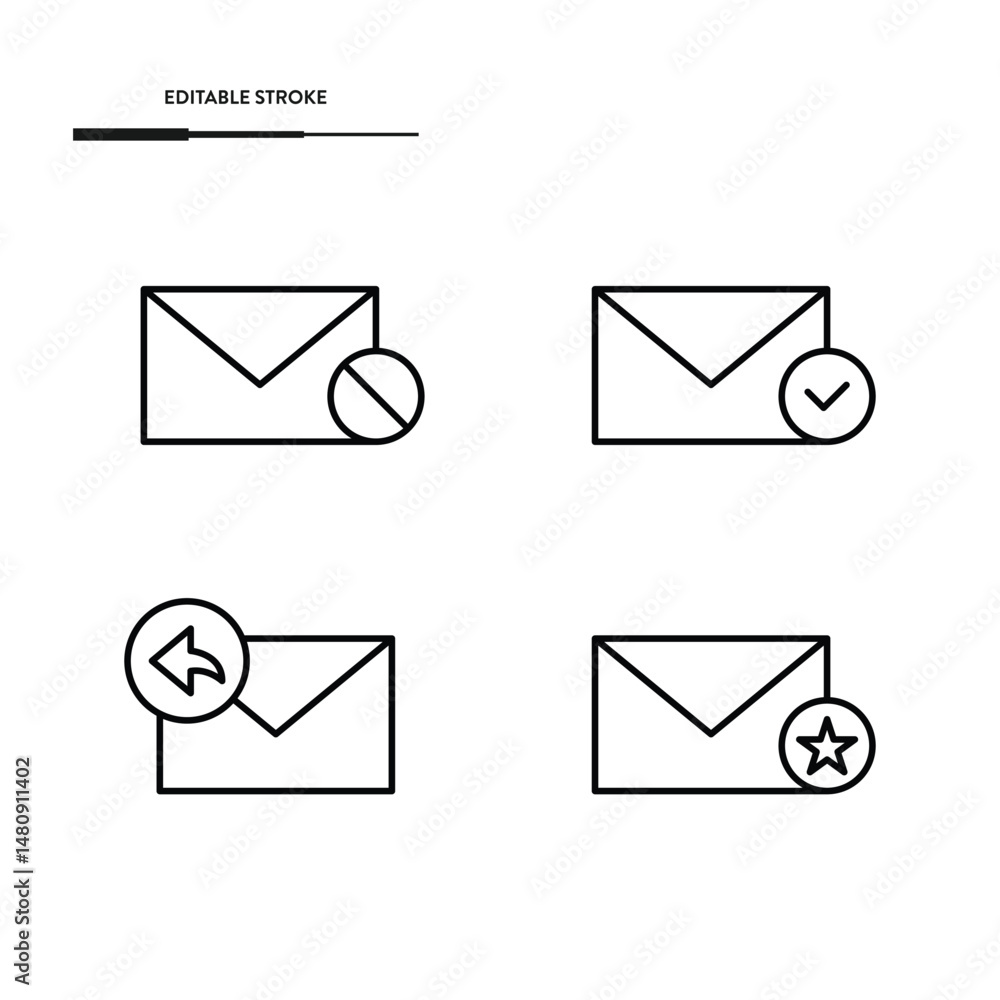 Poster envelope and mail icon set vector design.