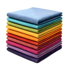 Vibrant Rainbow Colored Fabric Stack Perfect for Crafts and Sewing Projects