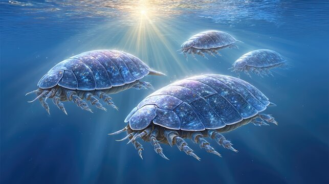 Exploration of Giant Isopods Thriving in Prehistoric Underwater Ecosystems