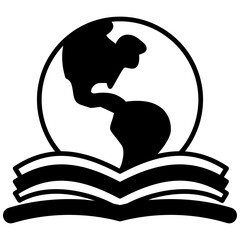 Open Book glyph icon. Use for international literacy day, education, back to school theme and more. for print, UI, UX kit, web and app development.