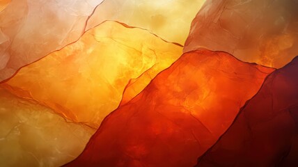 Vibrant Abstract Surface with Dynamic Interplay of Orange, Red, and Gold Colors