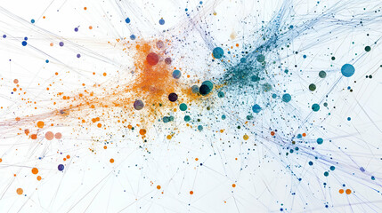 Abstract Colorful Paint Splatter on White Background