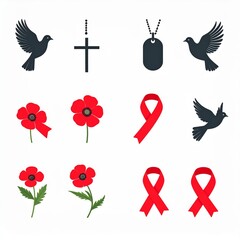 Symbolic Remembrance Icon Set