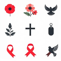 Symbolic Remembrance Icon Set