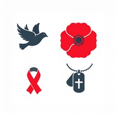 Symbolic Remembrance Icon Set