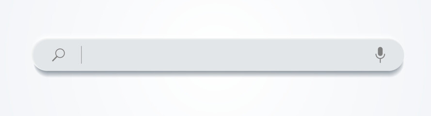 Obraz premium 3d search bar Internet browser engine on white background for UI design, website interface element with web icons and push button vector