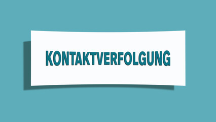 Kontaktverfolgung (Contact tracing) - A card isolated on light green background.