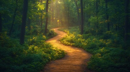 Obraz premium Sunlit Forest Path