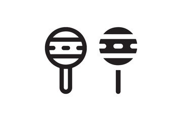 Lollipop candy icons in black and white Vector