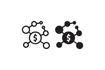 Finance network icons with dollar symbol Vector