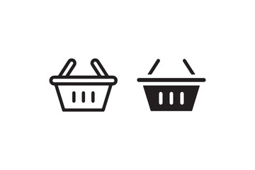 Shopping basket icons with double handles Vector