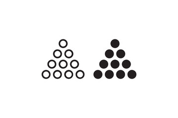 Pyramid of circles icon in outline and solid Vector