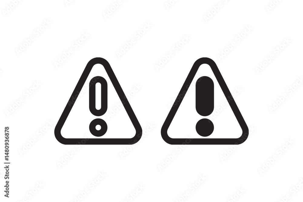 Poster warning triangle icon with exclamation mark vector