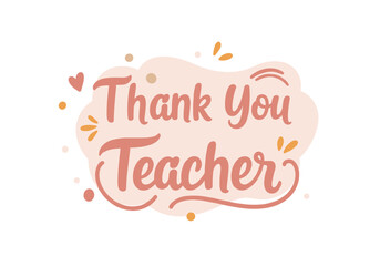 Thank You Teacher Greeting Card Design in Soft Colors  