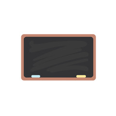 Blank chalkboard with colored chalk on a white background  