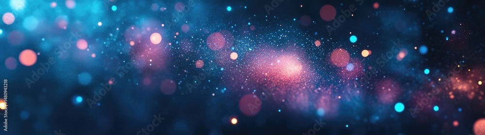 Poster a mesmerizing abstract background featuring a blend of blue and orange bokeh lights. creating a vibr