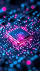 High-tech microprocessor on circuit board