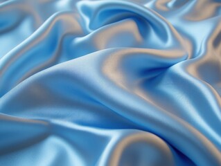 Obraz premium Light blue silk fabric drapes in soft folds