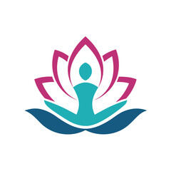 Spiritual Wellness Logo Design Lotus Flower Symbol