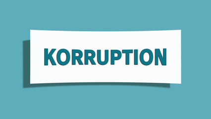 Korruption (corruption) - A card isolated on light green background.