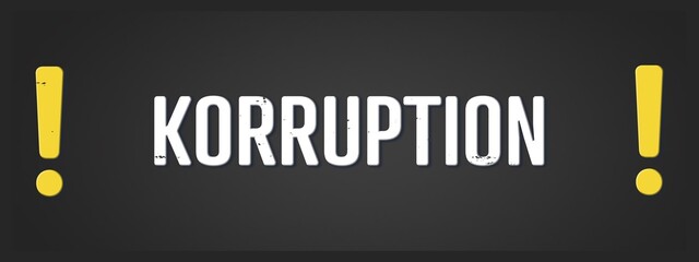 Korruption (corruption) - A blackboard illustration with white text.