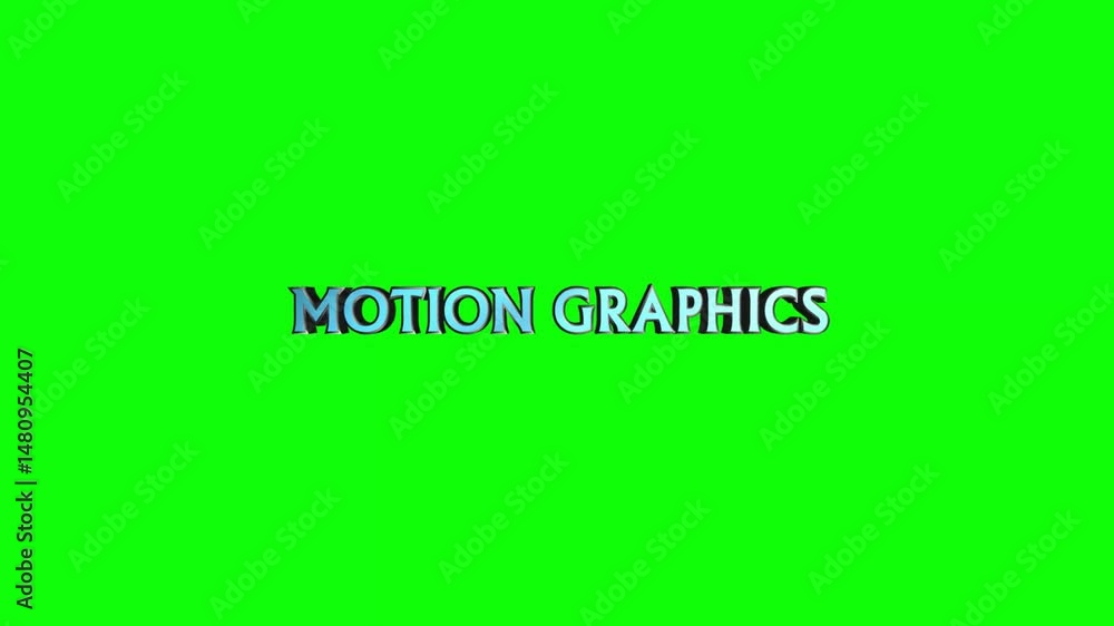 Poster animated 3d motion graphics text on green screen, dynamic visuals, high-quality background for video