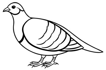 partridge silhouette line art vector illustration with a white background
