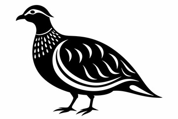 partridge silhouette line art vector illustration with a white background