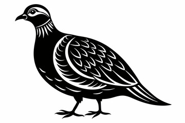 partridge silhouette line art vector illustration with a white background