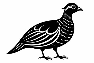partridge silhouette line art vector illustration with a white background