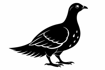 ptarmigan silhouette line art vector illustration with a white background