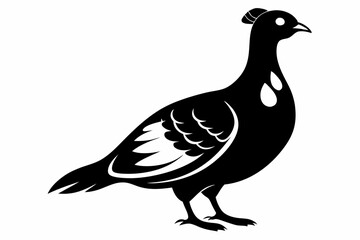 ptarmigan silhouette line art vector illustration with a white background
