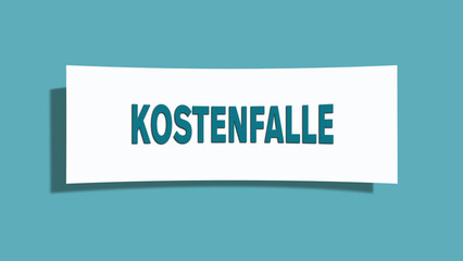 Kostenfalle (Cost trap) - A card isolated on light green background.