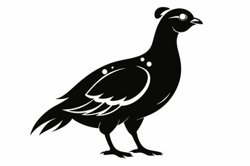 Fototapeta premium ptarmigan silhouette line art vector illustration with a white background