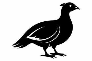 ptarmigan silhouette line art vector illustration with a white background