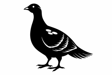 ptarmigan silhouette line art vector illustration with a white background