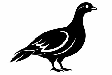 ptarmigan silhouette line art vector illustration with a white background
