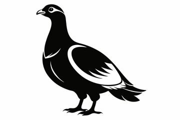 ptarmigan silhouette line art vector illustration with a white background