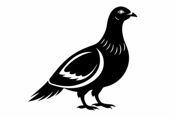 ptarmigan silhouette line art vector illustration with a white background