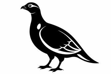 ptarmigan silhouette line art vector illustration with a white background